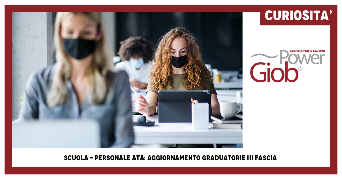 SCUOLA – PERSONALE ATA: AGGIORNAMENTO GRADUATORIE III FASCIA